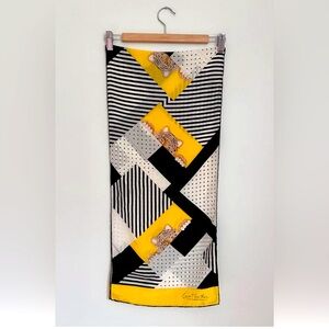 Gant Gaither Vintage silk scarf stripe dots and Big Cats Tiger yellow black